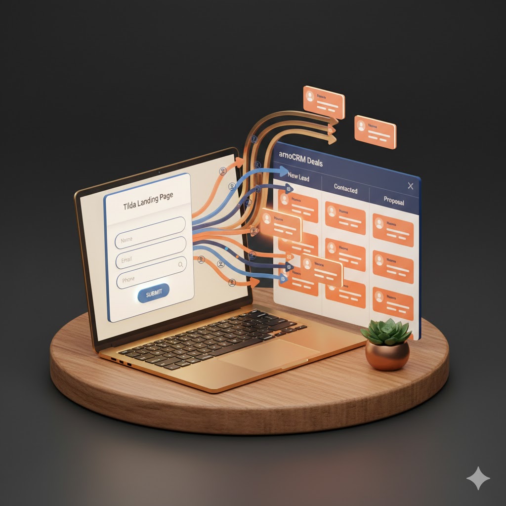 Интеграция Tilda с amoCRM при помощи виджета «Заявки с сайта»