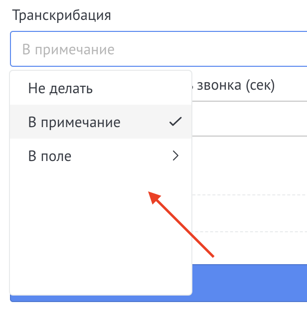Выбор варианта транскрибации